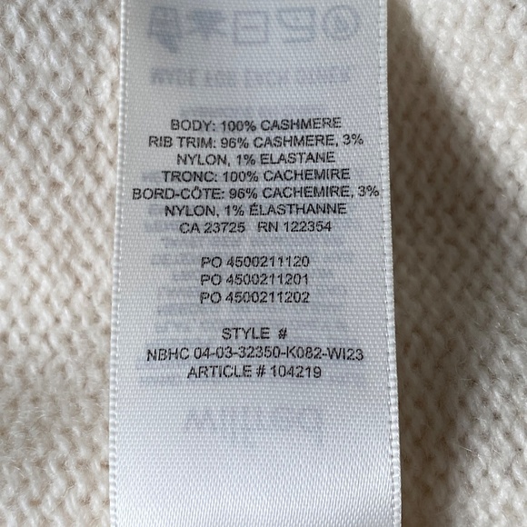 Aritzia Luxe Cashmere Cyprie Sweater - Whisper White - Picture 7 of 9